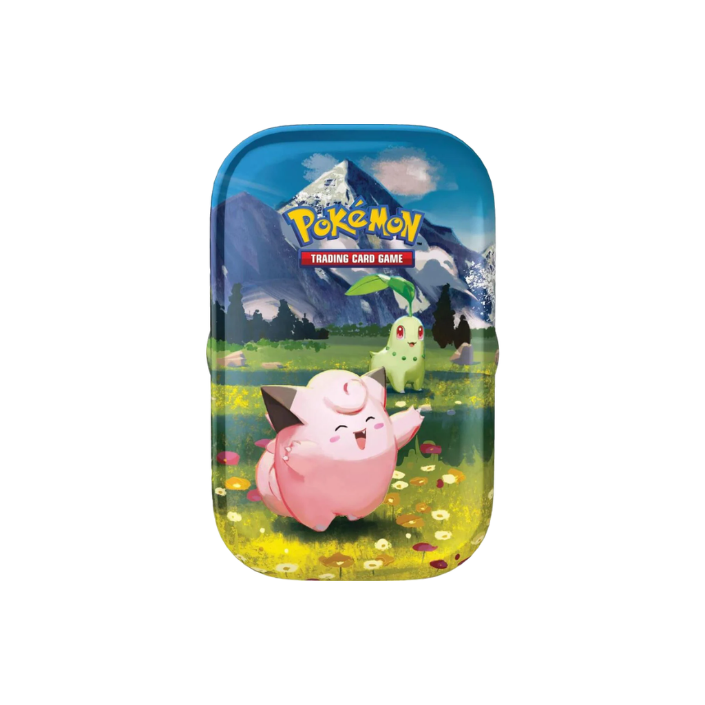 Compact metal display tin open to show twelve collectible miniature hero figures nestled in foam slots