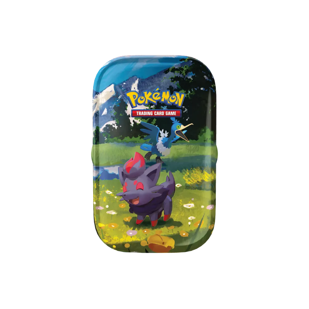 Compact metal display case holding miniature fantasy hero figures with hinged lid and foam inserts
